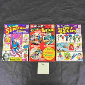 Three Vintage DC Comics 80 Page Giant & Annual Issues: Superman, Batman, World's Finest, Secret