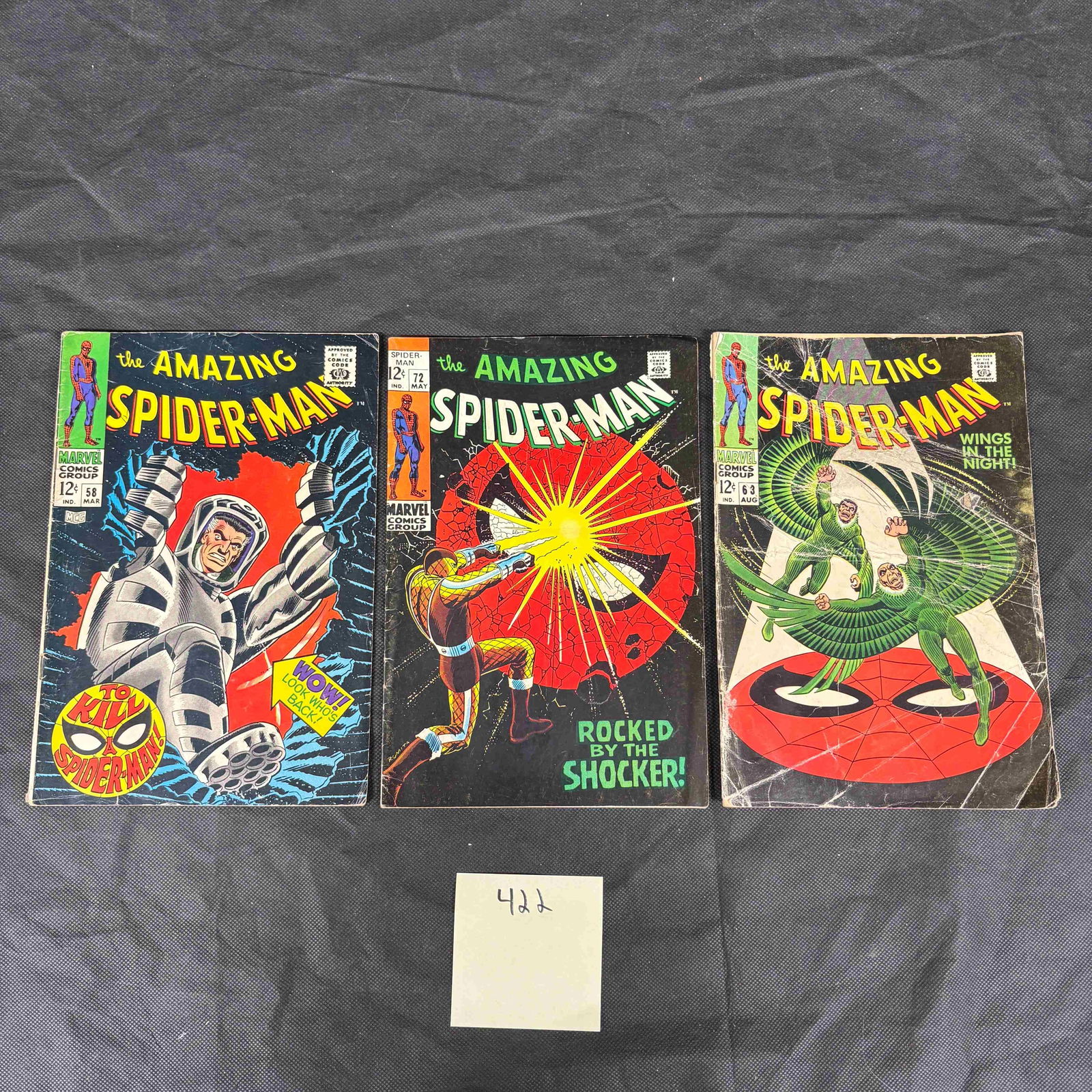 Three Marvel Comics Group 'The Amazing Spider-Man' Issues: #63, #68, and #72 (1 of 2)