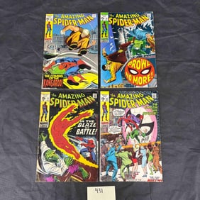Four Marvel Comics Group The Amazing Spider-Man (1963 1st Series) Comic Books, Issues #77, #79, #81,