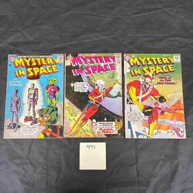 Three DC Comics Silver Age Mystery in Space Issues Featuring Adam Strange, #86 (1963), #90 (1964),