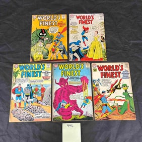 A Group of Five DC Comics Silver Age World's Finest Comics, Issues 127, 134, 136, 138, and 147,