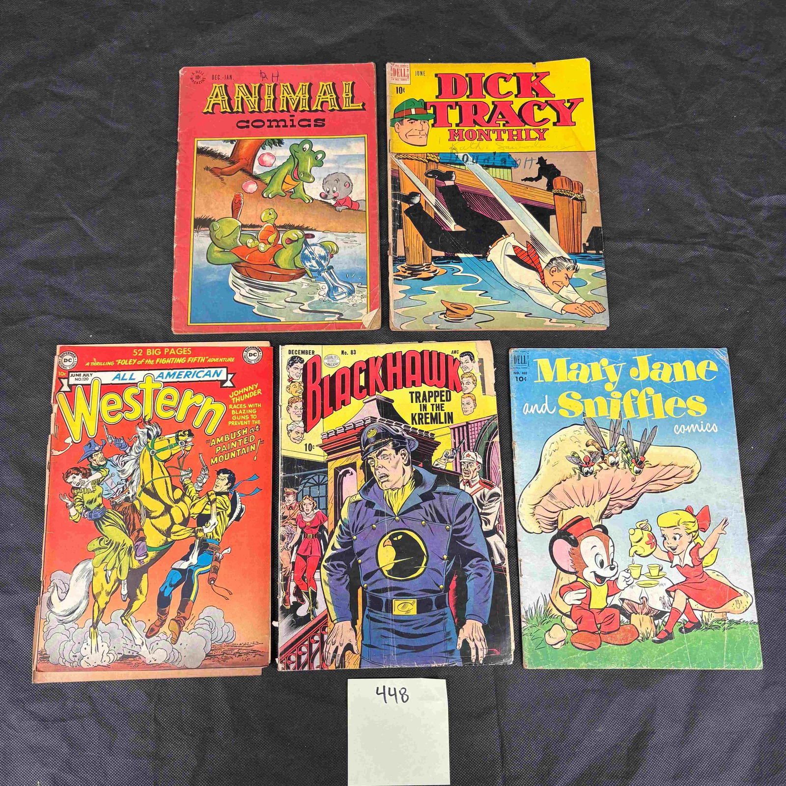 5 Vintage American Comic Books, including Blackhawk No. 63 (Quality Comics, 1953) (1 of 2)