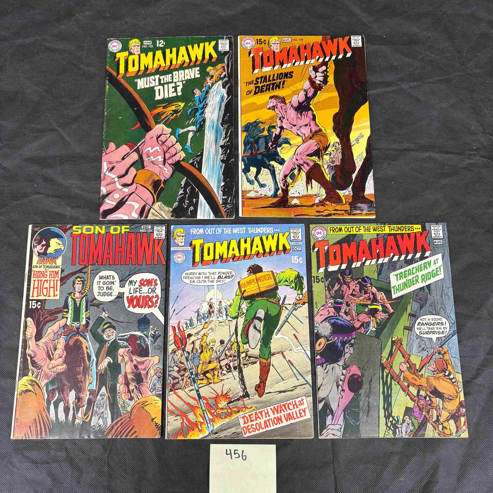 A Group of Five DC Comics Tomahawk and Son of Tomahawk Silver/Bronze Age Comic Books, Issues 129, (1 of 2)