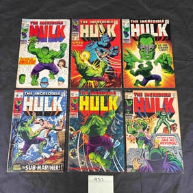 A Collection of Six Marvel Comics: The Incredible Hulk, 1969 Issues