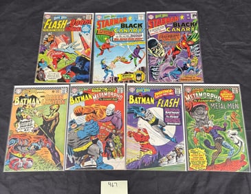 A Collection of Seven Vintage DC Comics 'The Brave and The Bold' Issues, featuring Batman and other
