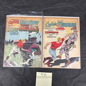 Two Golden Age Crack Comics, Captain Triumph #52 and #61