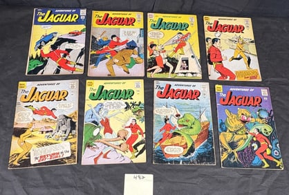 Eight Vintage Comic Books: Adventures of The Jaguar, Archie Comics, 1961-1962