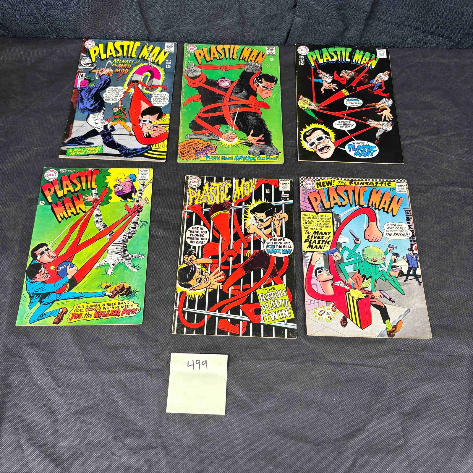 A Set of Six DC Comics 'Plastic Man' (1966 1st Series) Issues No. 1-6 (1 of 2)