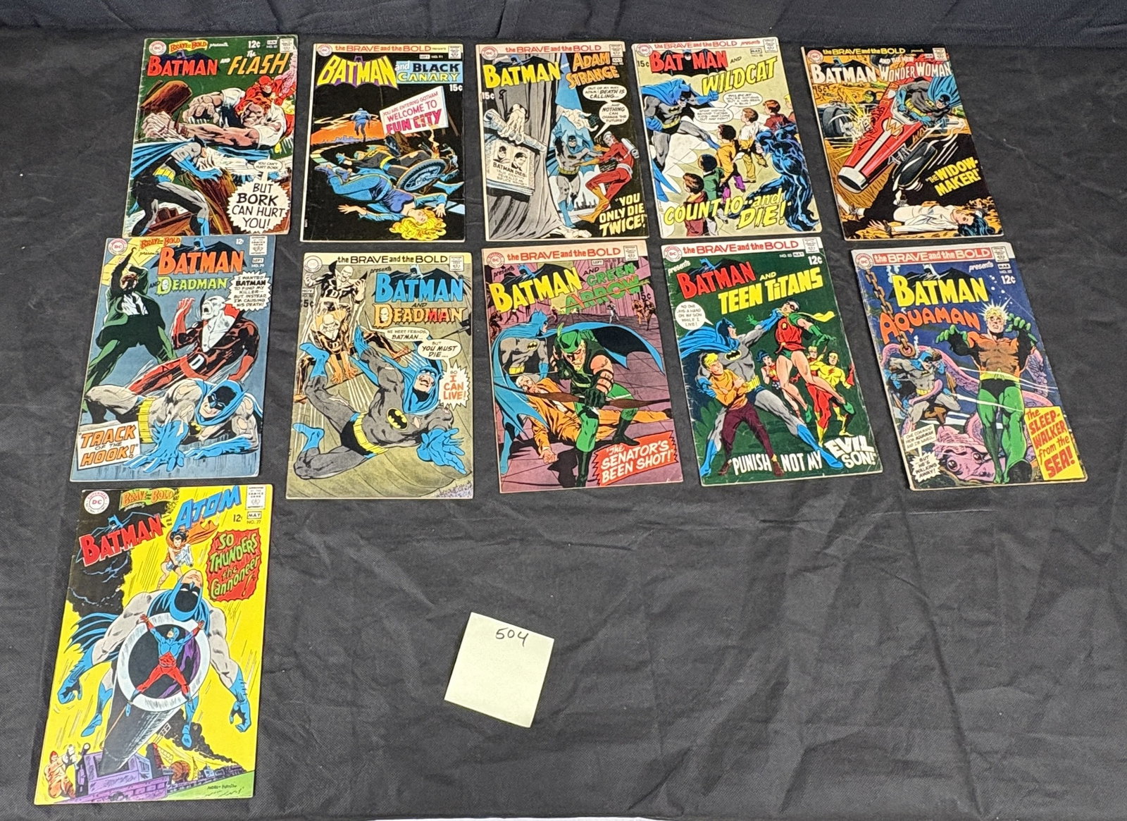 Eleven DC Comics The Brave and the Bold Issues, including #85 (1969): This lot features eleven vintage American comic books from DC Comics' 'The Brave and the Bold' series, prominently including issue #85 from August-September 1969, which features Batman and Green Arrow