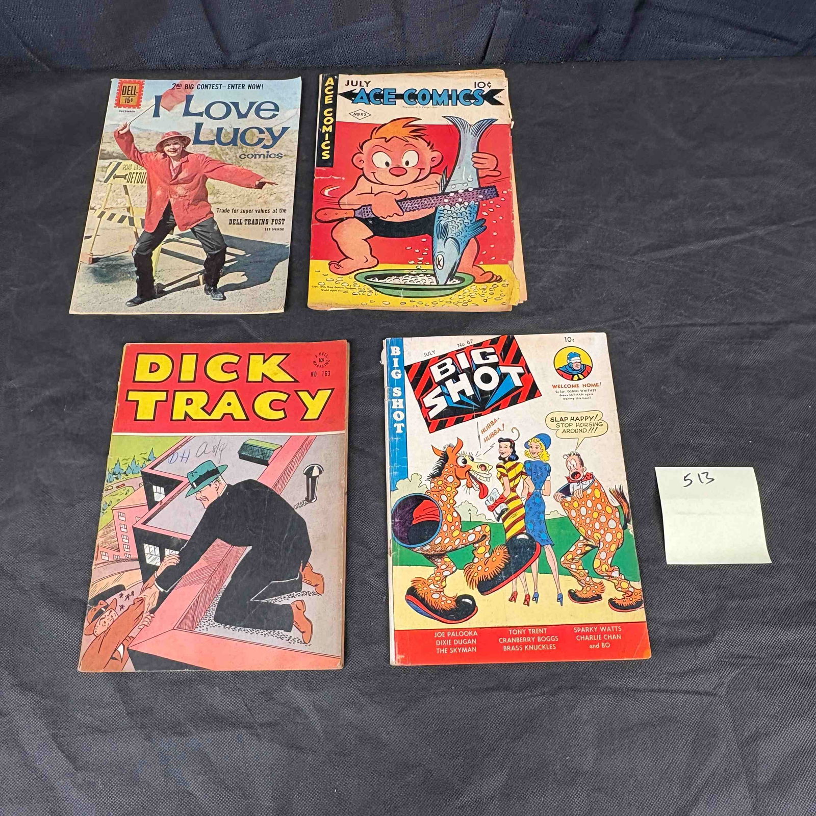 A Group of Four Vintage American Comic Books, including a Golden Age 'Big Shot' Comic (1 of 2)