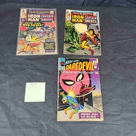Three Marvel Comics: Daredevil (1964 1st Series) #17, Tales of Suspense #79 & #80