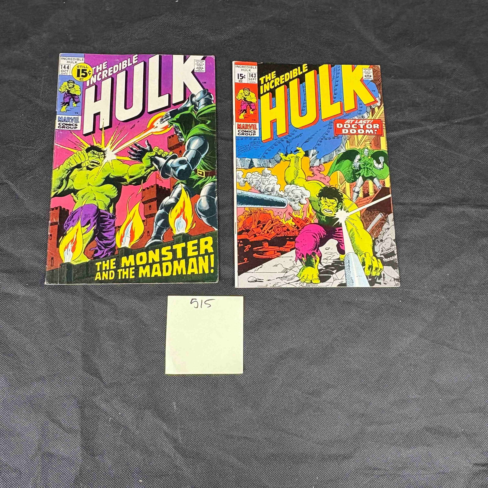 A Pair of The Incredible Hulk Marvel Comics, Issues #143 and #144 (1971) (1 of 2)