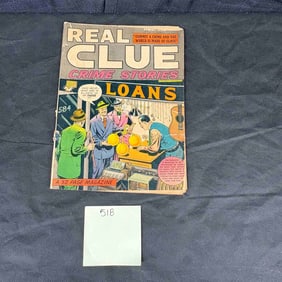 A Real Clue Crime Stories Magazine, Hillman Periodicals, circa 1948, and a Broadway Fashions Flyer