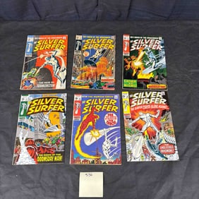 A Set of Six Vintage Marvel Comics Group 'The Silver Surfer' Issues #2-7 (1968-1970)