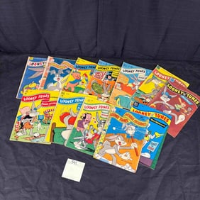 A Collection of Mid-20th Century Dell Looney Tunes and Merrie Melodies Comic Books, featuring Bugs