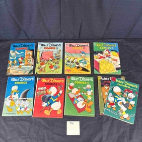 A Group of Nine Dell Comics Walt Disney's Comics and Stories, featuring Donald Duck