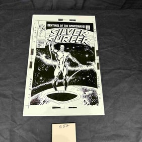 Silver Surfer #1 Cover Black Plate Production Proof Page