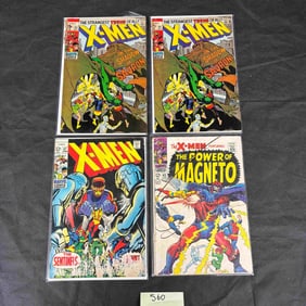 Four Marvel Comics Group X-Men Comic Books, comprising issues #43, #57, and two copies of #60
