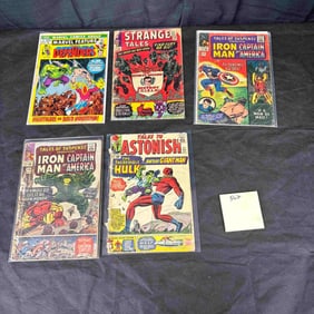 Five Vintage Silver Age Marvel Comic Books: Marvel Feature Defenders #1, Strange Tales #150, Tales