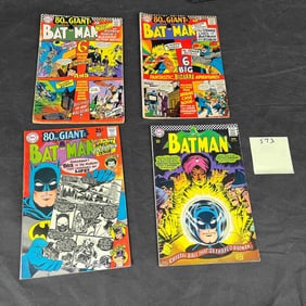 A Collection of Four Silver Age DC Comics Batman Issues, including Batman #192 and Two 80-Page
