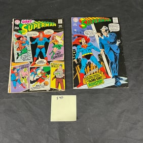 A Pair of Vintage DC Comics: Superman #209 (1968) and Giant Superman #217
