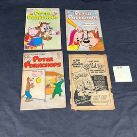 Three Vintage DC Comics Peter Porkchops Issues and a 1949 Golden Age Superboy Promotional