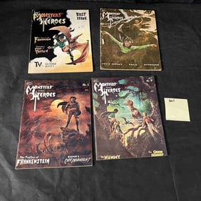 A Collection of Larry Ivie's Monsters and Heroes Magazines, First Issue, No. 4, No. 5, and No. 7