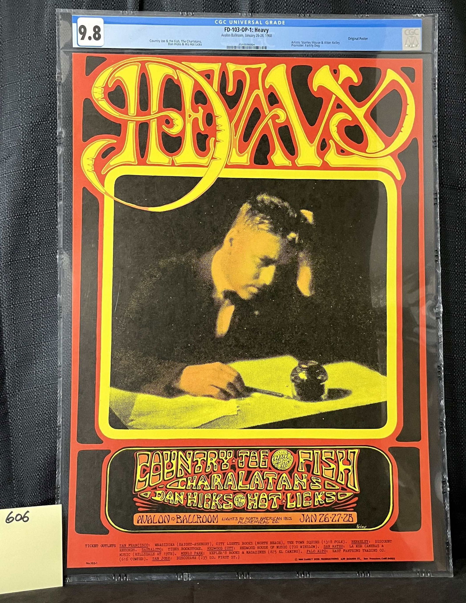 Country Joe & the Fish, The Charlatans, Dan Hicks & His Hot Licks, Avalon Ballroom Concert Poster, (1 of 1)