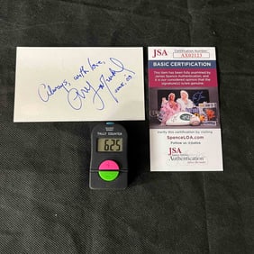 Art Garfunkel Signed Index Card with JSA COA and Digital Tally Counter
