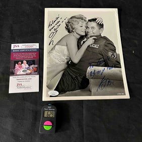 Autographed Photo of Eva Gabor & Glenn Ford from 'It Started with a Kiss' (1959), JSA Certified