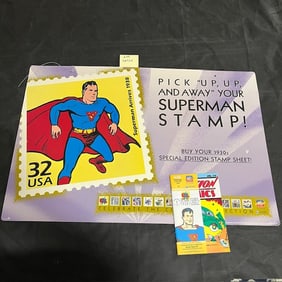 1998 USPS Superman 'Celebrate the Century' Promotional Poster and Commemorative Booklet