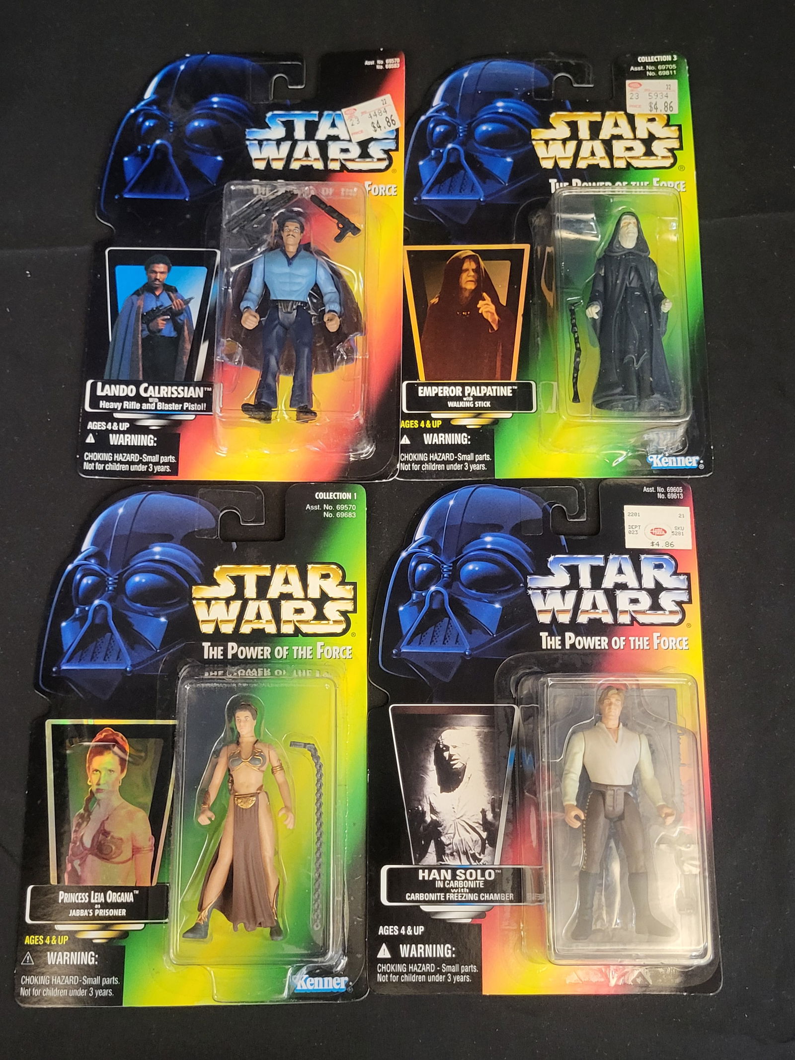 I00321 A Collection of Kenner Star Wars The Power of the Force Green Card Action Figures (1 of 3)