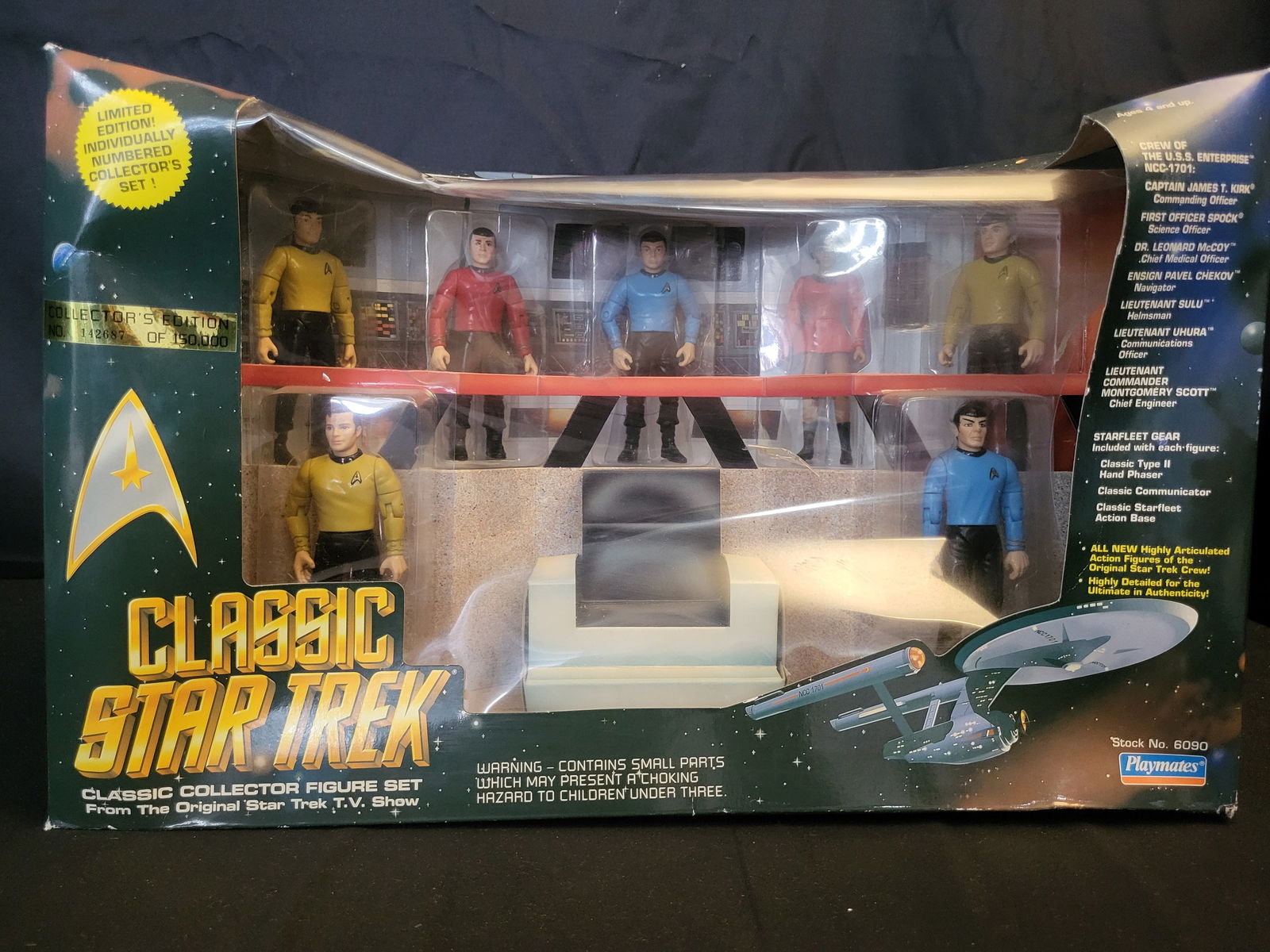I00256 A Playmates Classic Star Trek Bridge Collector Figure Set 1993 Limited Edition (1 of 3)