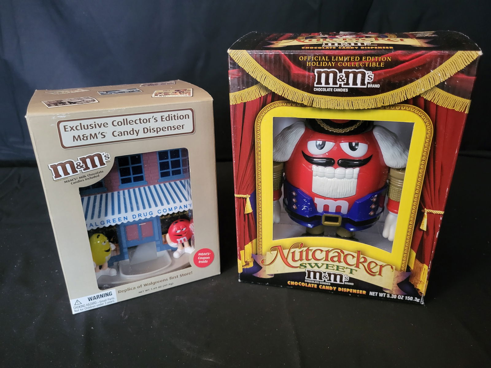 I00038 Two M&M's Limited Edition Candy Dispensers including Nutcracker Sweet and Walgreens Store (1 of 4)