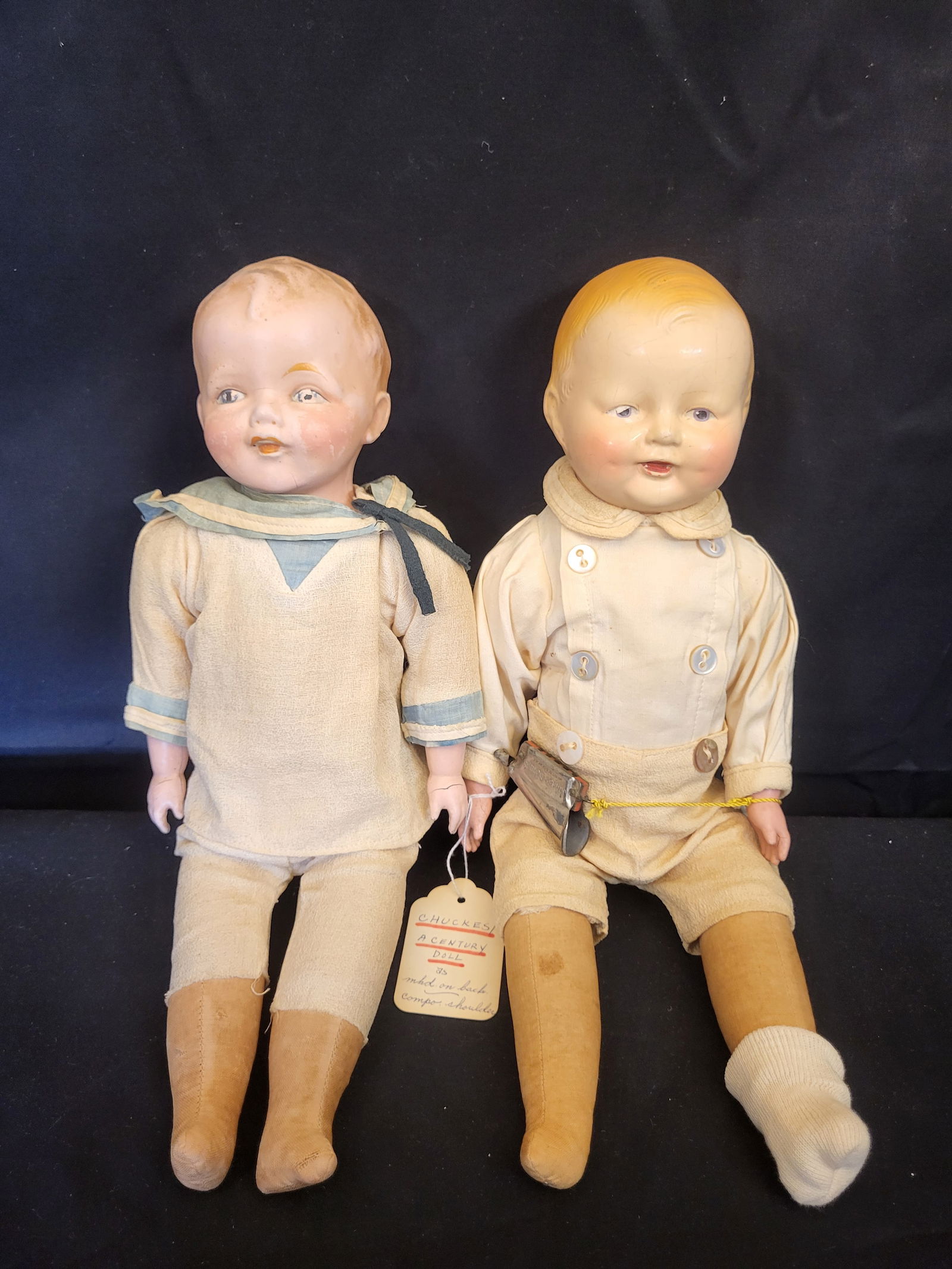 I00534 A Pair of Vintage Century Doll Co. Composition Baby Dolls (1 of 6)