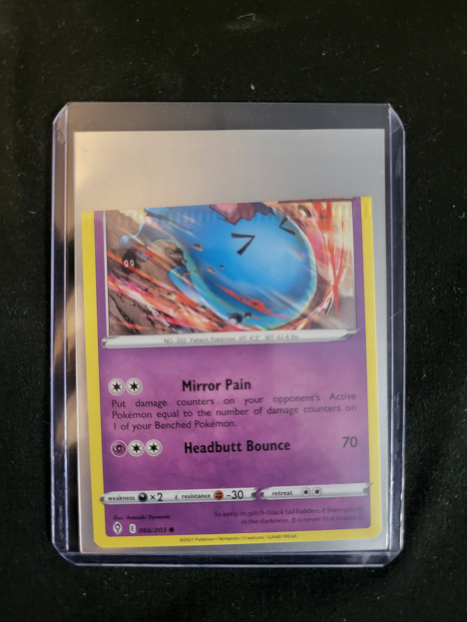 I00140 Pokemon TCG Sword and Shield Evolving Skies Wobbuffet 066/203 Miscut Error Card (1 of 1)