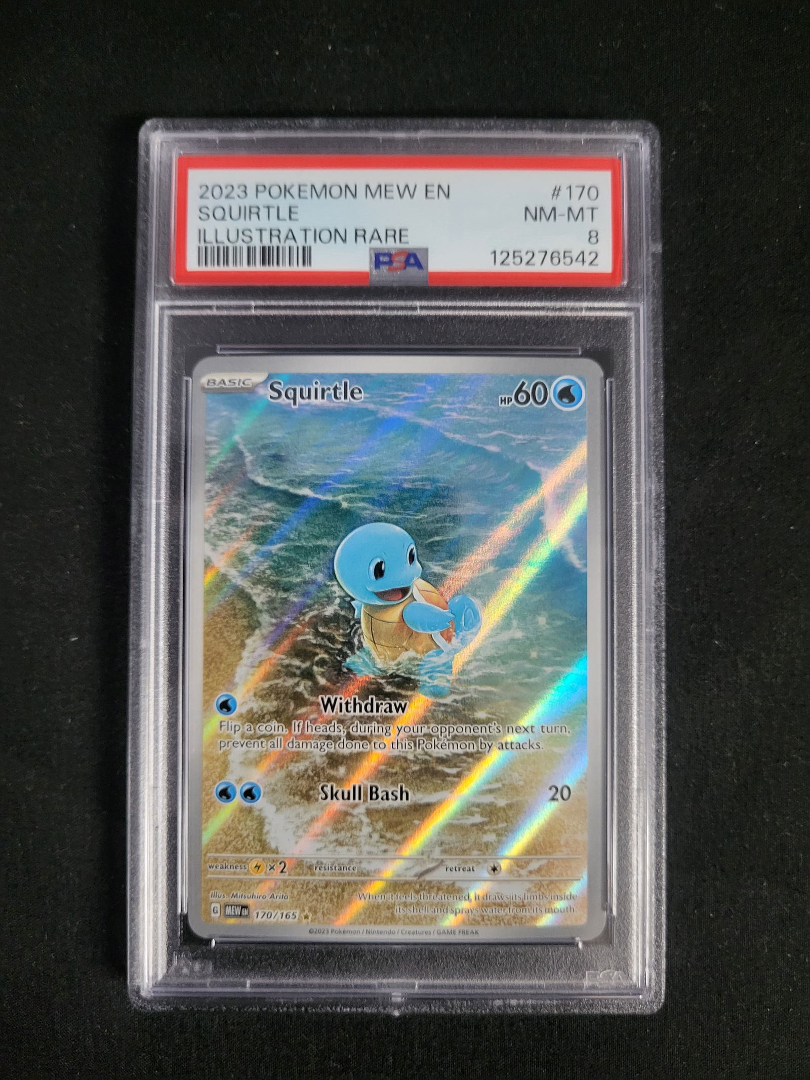 I00167 2023 Pokemon Scarlet and Violet 151 Squirtle Illustration Rare 170/165 PSA 8 NM-MT (1 of 2)