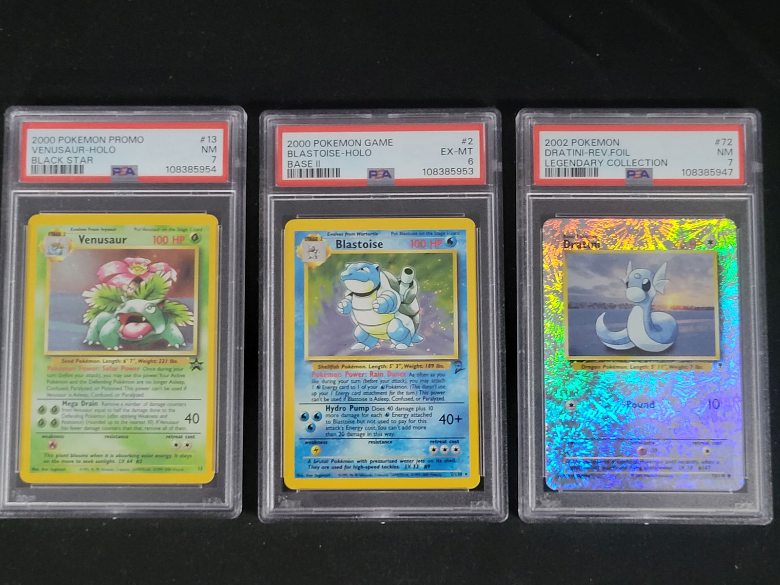 I00253 A Trio of PSA Graded Pokemon Trading Cards Including Venusaur Promo 13, Blastoise Base Set 2, (1 of 2)