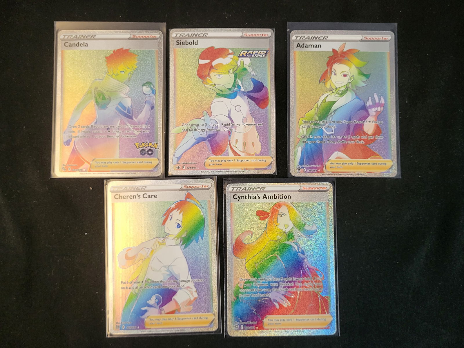 I00148 A Collection of Pokemon TCG Rainbow Rare Secret Rare Supporter Cards (1 of 1)
