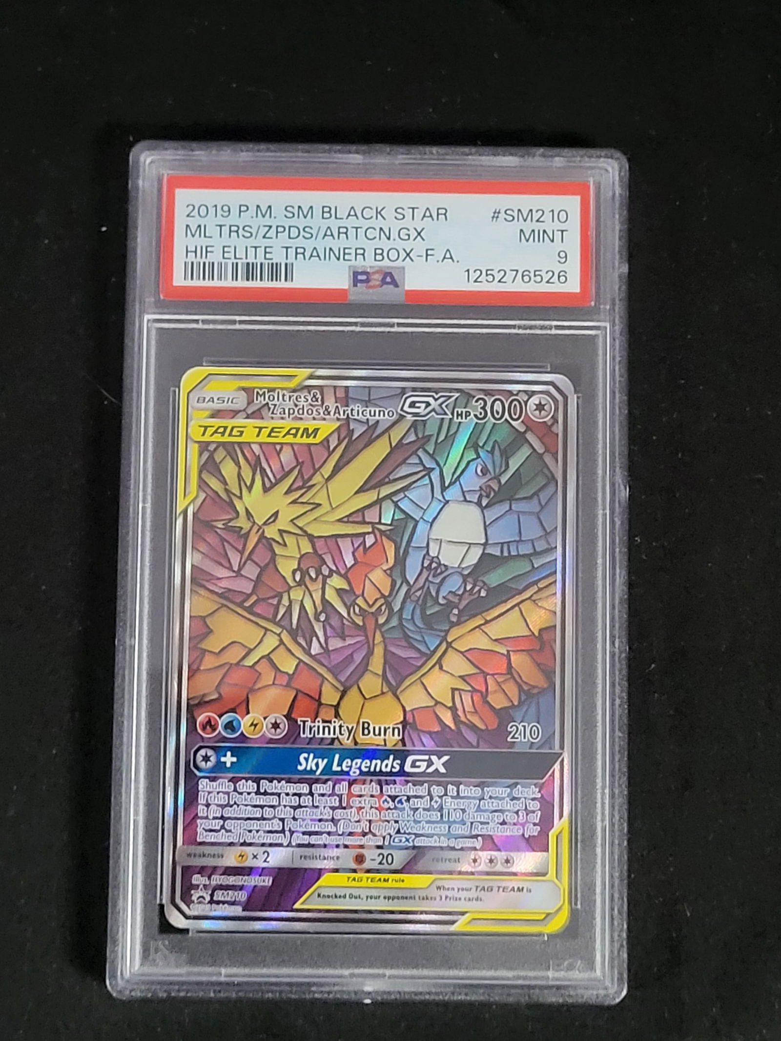 I00225 2019 Pokemon Sun & Moon Black Star Promo Moltres & Zapdos & Articuno GX SM210 (1 of 2)