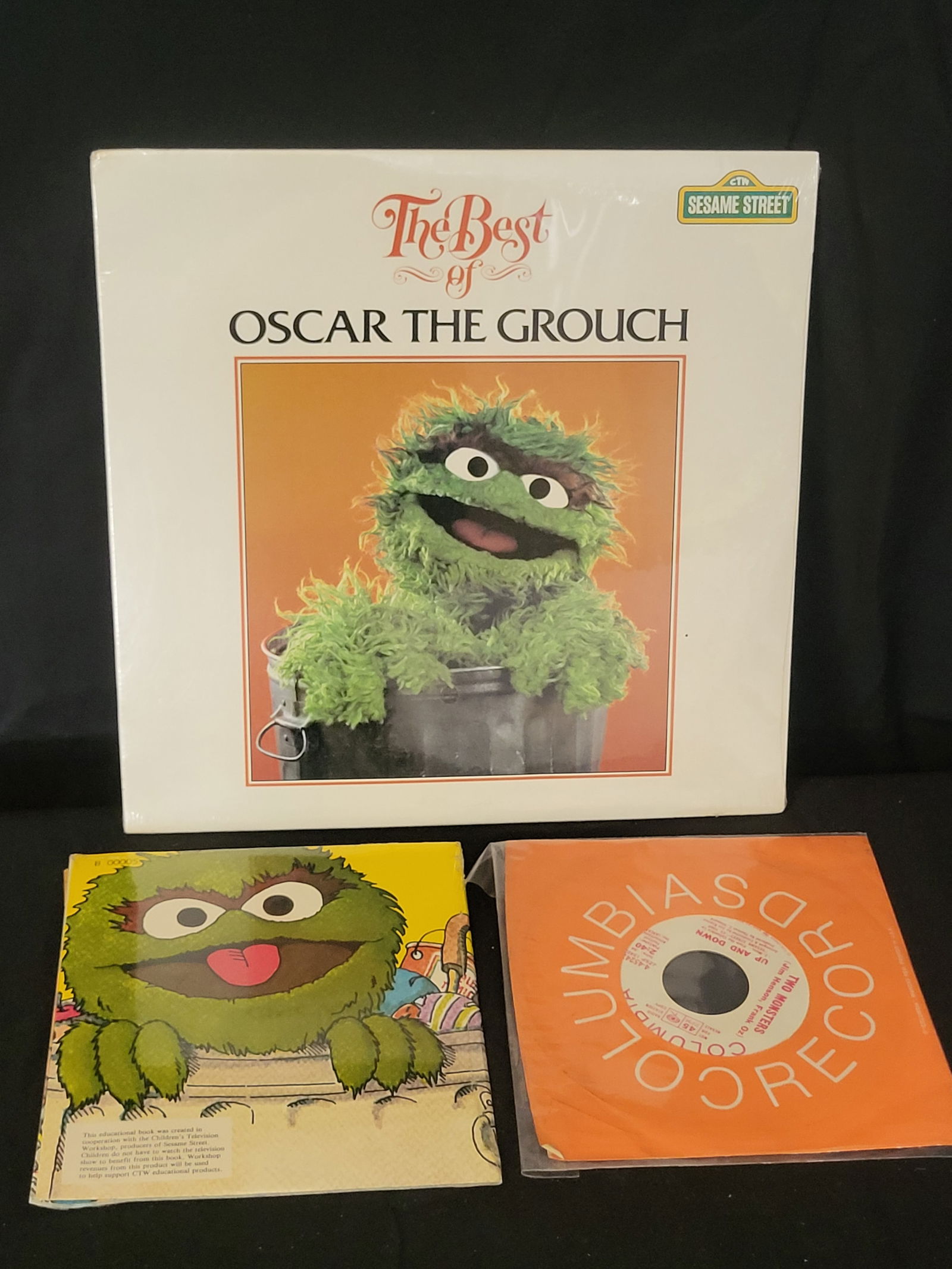 I00136 A Trio of Vintage Sesame Street Oscar the Grouch Media Items (1 of 2)