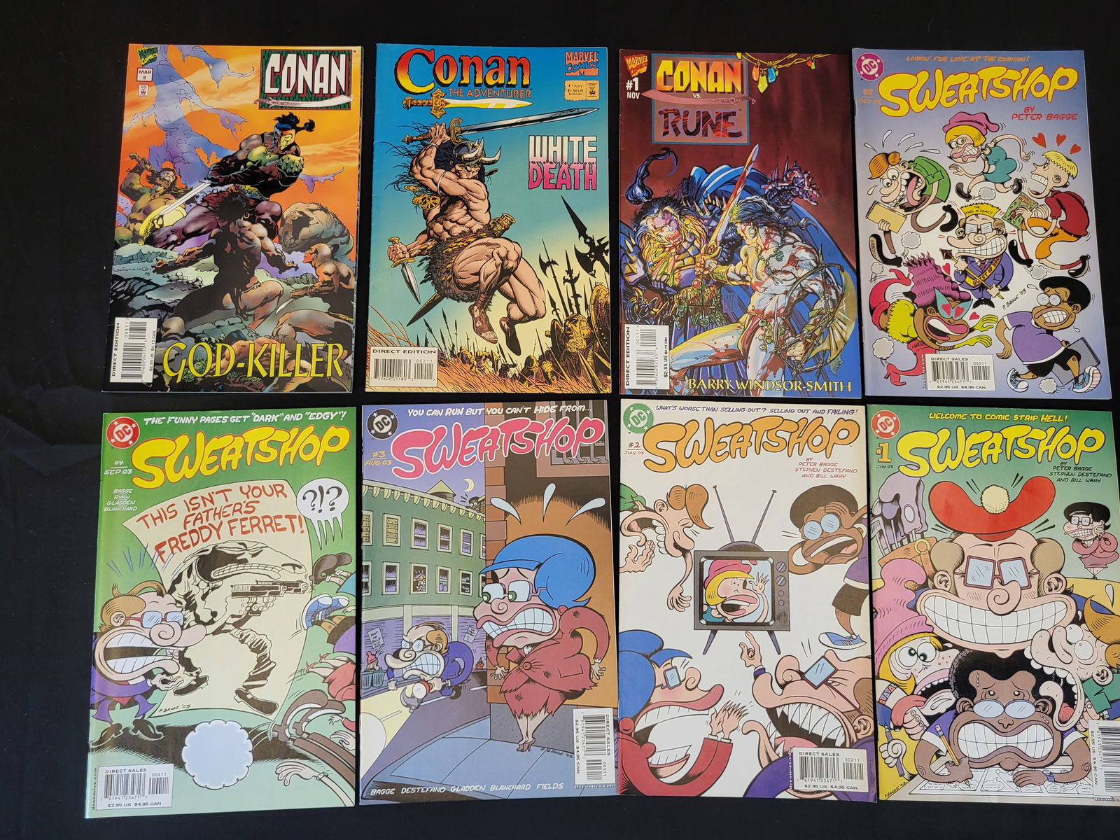 A Collection of Marvel and DC Comic Books Including Sweatshop and Conan Titles (1 of 2)
