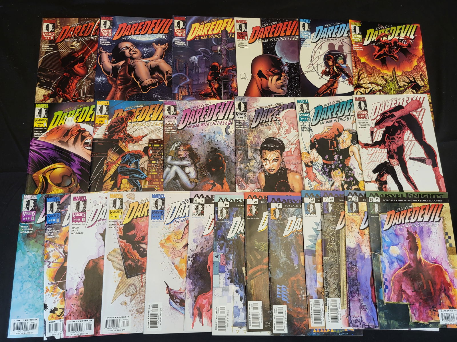 A Collection of Marvel Knights Daredevil Vol. 2 Comic Books Including Issue 9 First Appearance of (1 of 3)