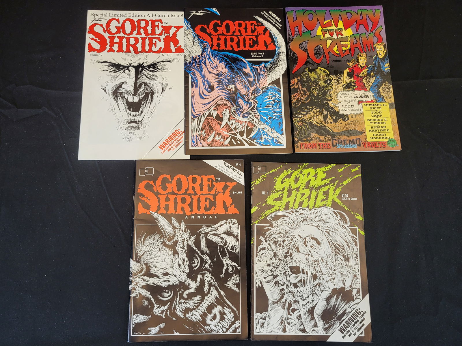 A Group of Vintage Horror Comic Books Including Gore Shriek and Holiday for Screams (1 of 2)