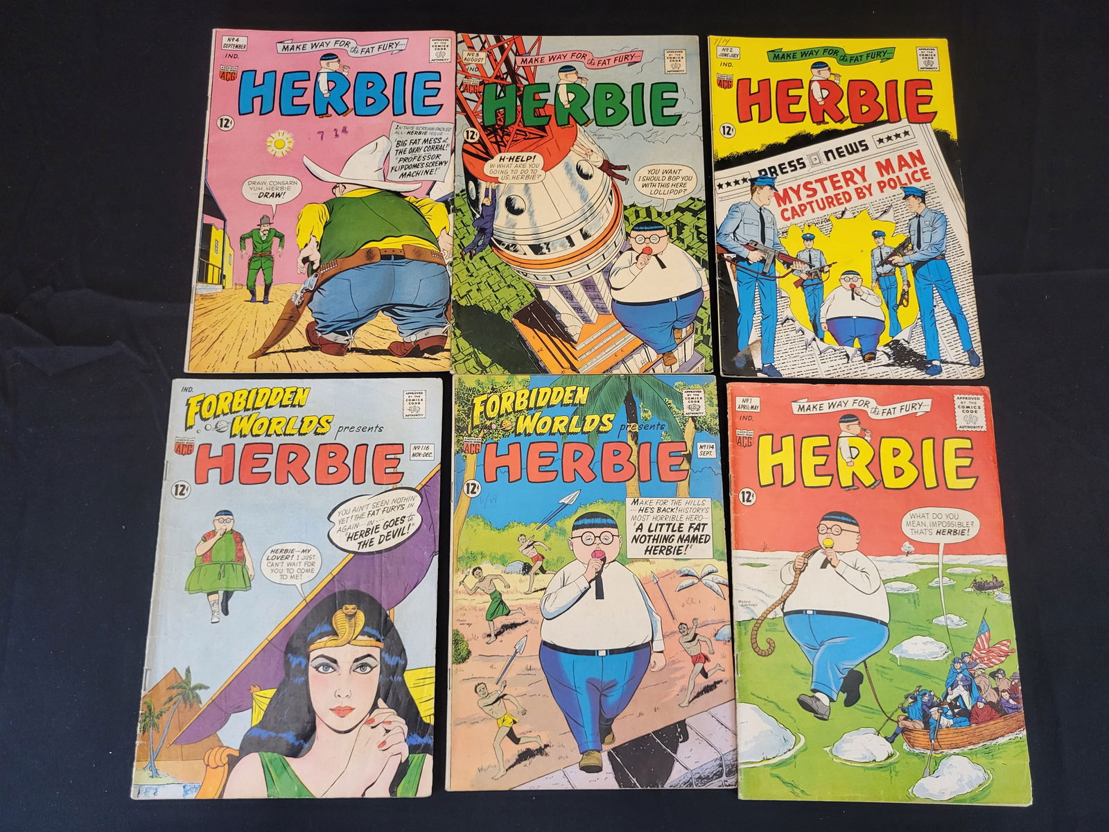 A Collection of American Comics Group Herbie and Forbidden Worlds Comic Books (1 of 2)