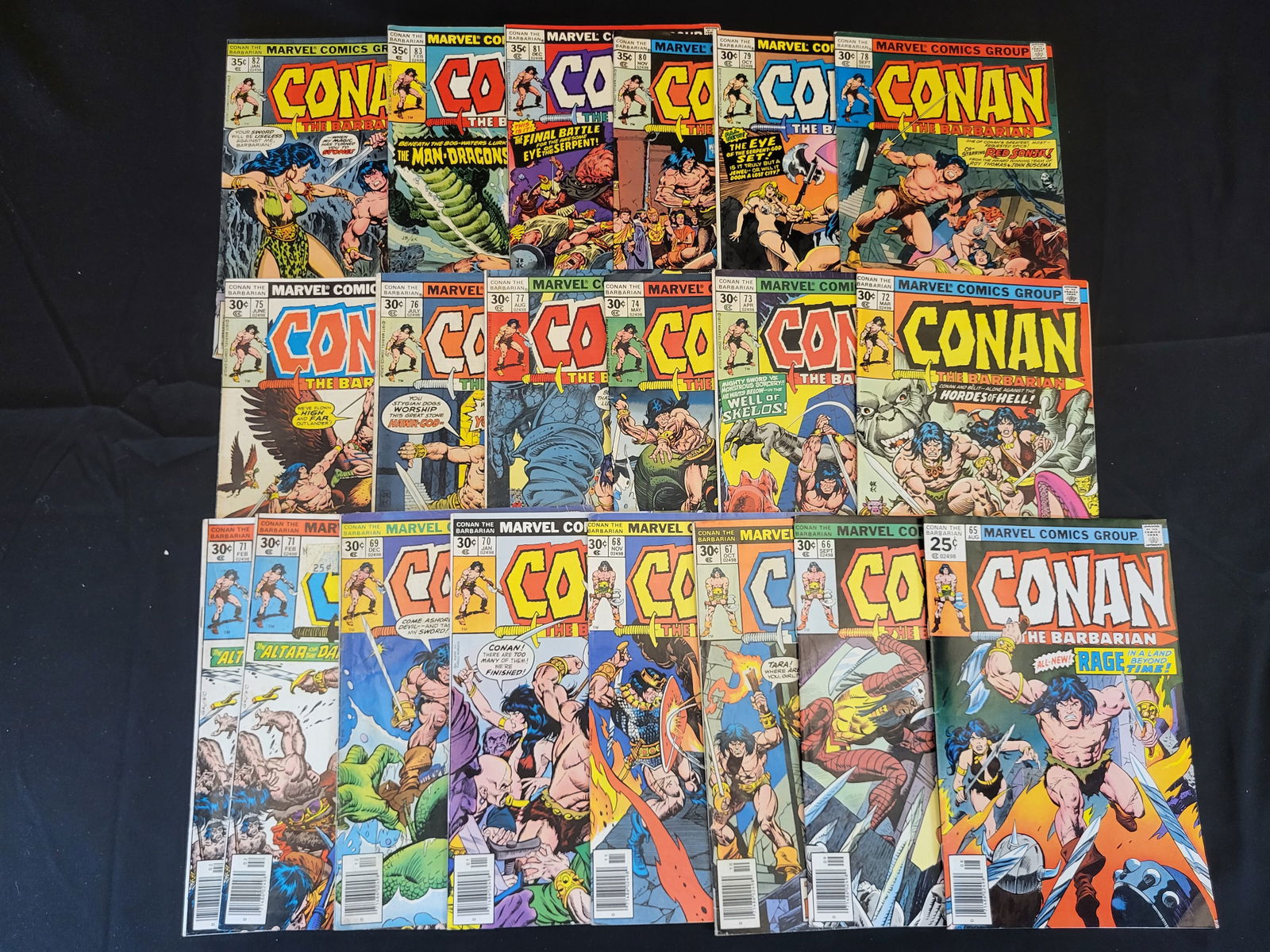A Collection of Marvel Comics Conan the Barbarian Bronze Age Comic Books (1 of 2)