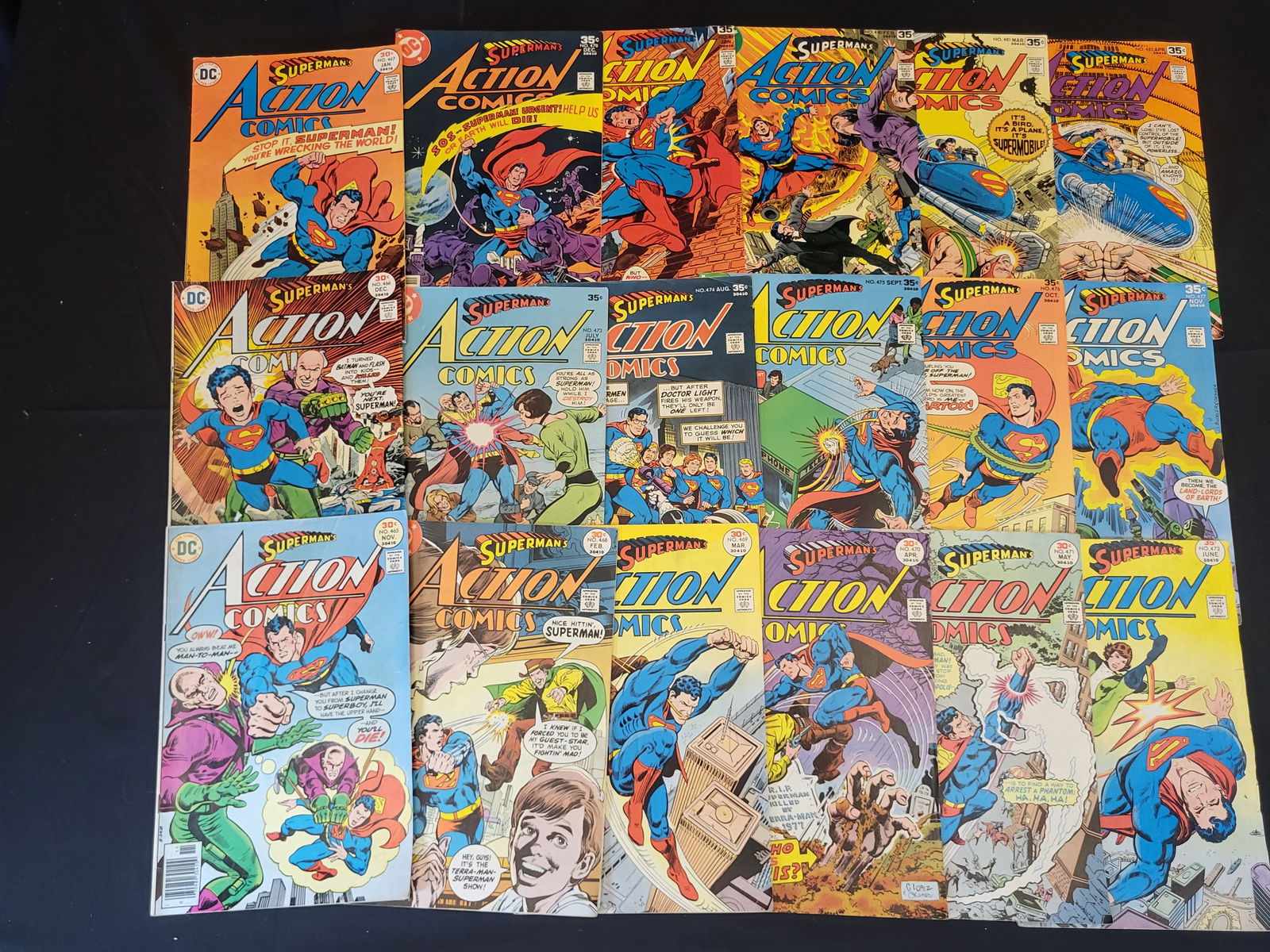 A Collection of DC Action Comics Bronze Age Superman Comic Books (1 of 2)