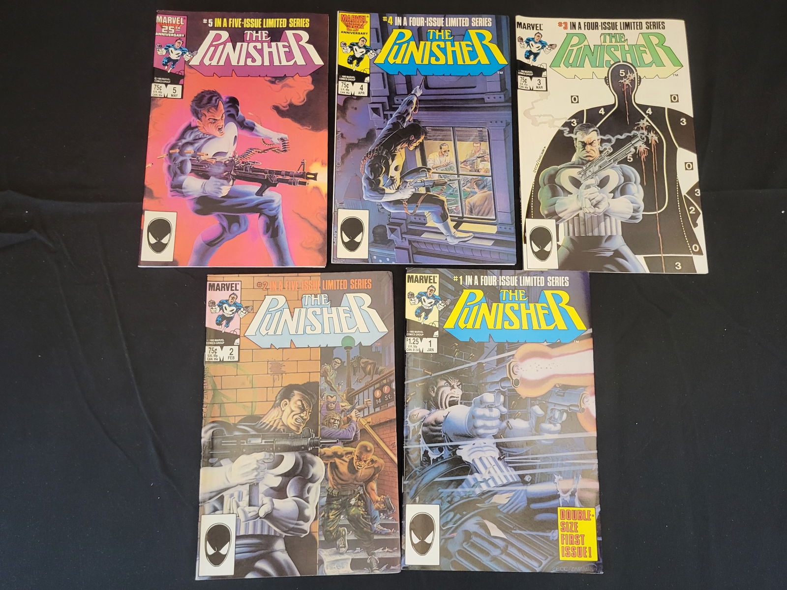 A Collection of Punisher Vol. 1 Limited Series Comic Books Marvel Comics 1986 (1 of 4)