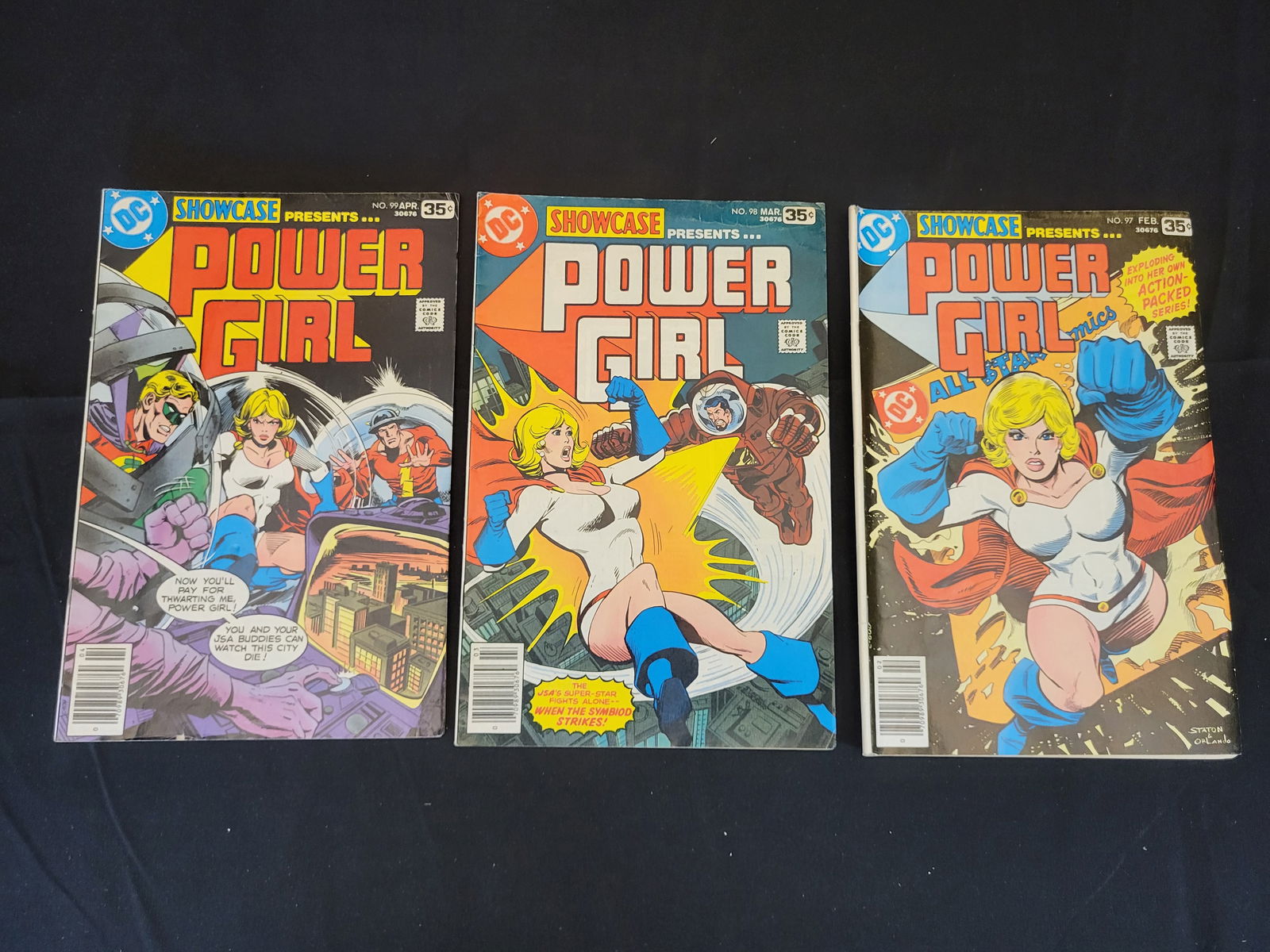 A Trio of Showcase Presents Power Girl DC Comics Issues No. 97, 98, and 99 (1 of 2)