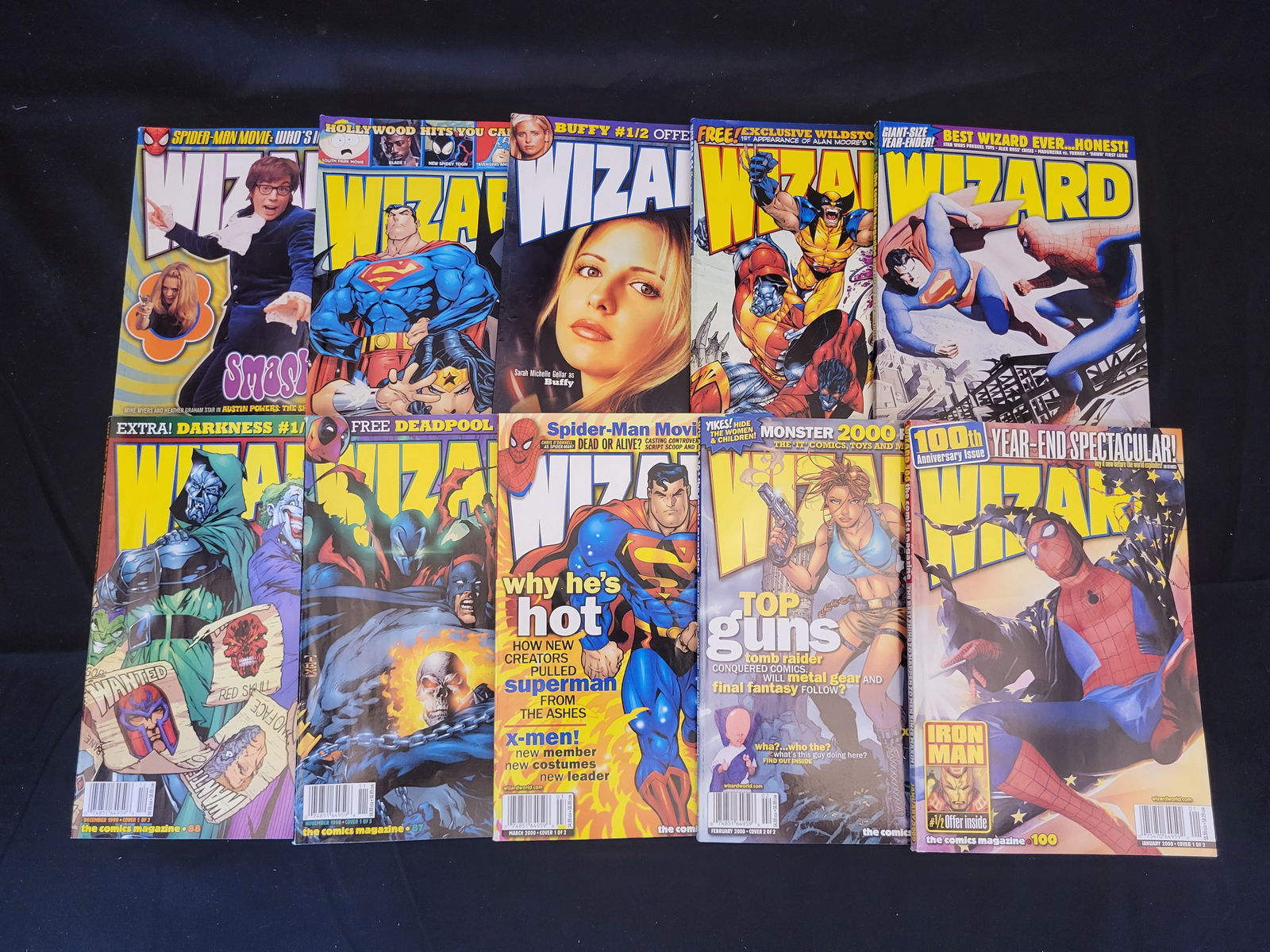 A Collection of Wizard: The Guide to Comics Magazines: BID PER WHAT YOU SEE IN THE PHOTO, NOT THE AI GENERATED TITLES AND DESCRIPTIONS! A collection of Wizard: The Guide to Comics magazines, primarily dating from the late 1990s to the year 2000. These hob